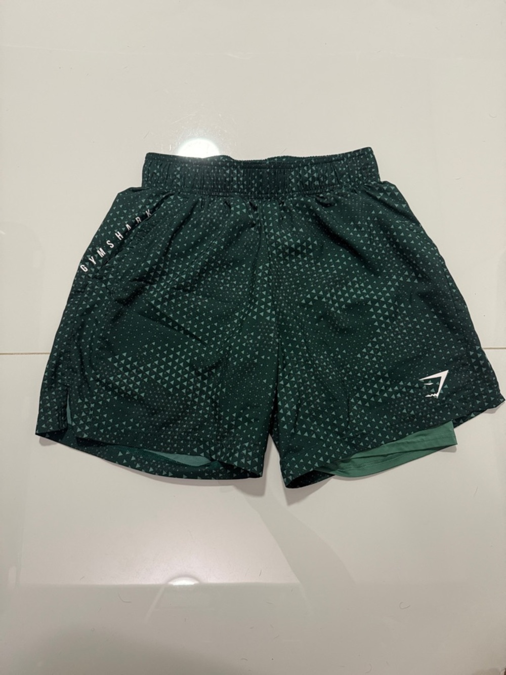 Gymshark Forest Green Patterned Training Shorts